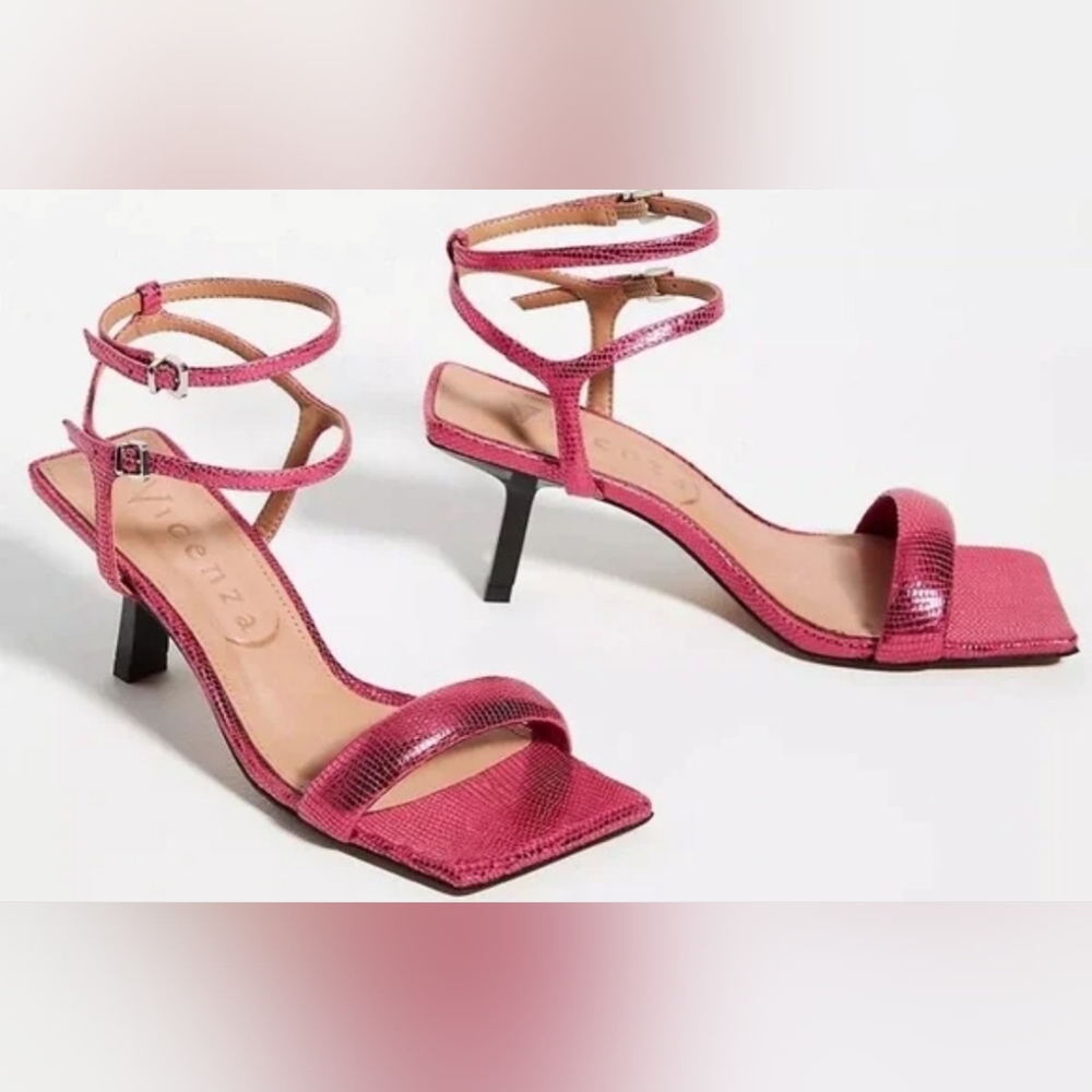 VICENSA Elegant Pink Strappy Heels